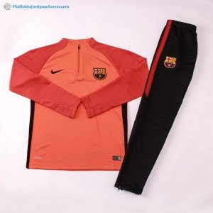 Survetement Barcelona 2017 2018 Orange Noir Pas Cher