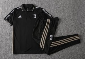 Polo Ensemble Complet Juventus 2019 2020 Jaune Noir Pas Cher