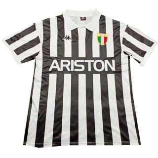 Thailande Maillot Juventus Domicile Retro 1984 Noir Blanc Pas Cher