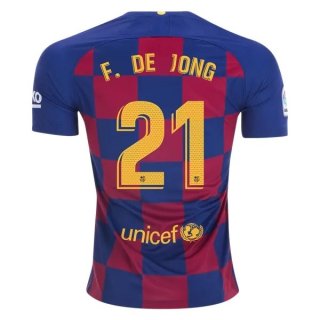 Maillot Barcelona NO.21 De Jong Domicile 2019 2020 Bleu Rouge Pas Cher