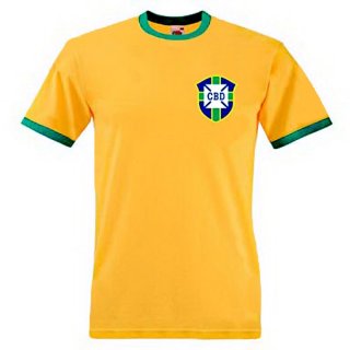 Maillot Brésil Domicile Retro 1970 Jaune Pas Cher Maillot Brésil Domicile Retro 1970 Jaune Pas Cher