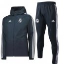 Coupe Vent Real Madrid Ensemble Complet 2018 2019 Gris Marine Pas Cher