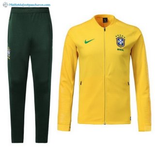 Survetement Brésil 2018 Jaune Vert Pas Cher Survetement Brésil 2018 Jaune Vert Pas Cher