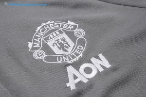 Polo Manchester United Ensemble Complet 2017 2018 Gris Pas Cher