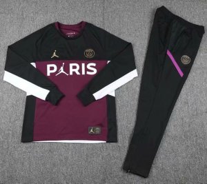 Survetement Paris Saint Germain 2021 2022 Bordeaux Noir Pas Cher