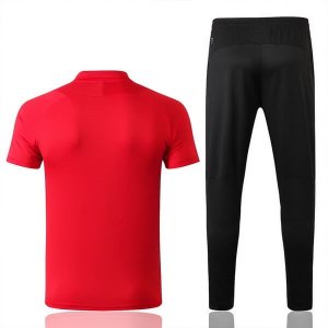 Polo Ensemble Complet AC Milan 2018 2019 Rouge Pas Cher