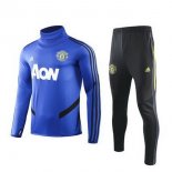 Survetement Manchester United 2019 2020 Bleu Noir Jaune Pas Cher