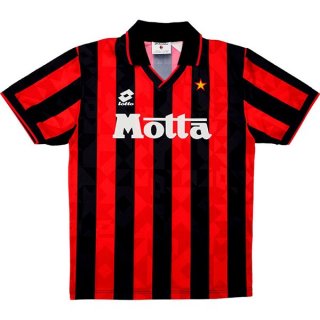 Thailande Maillot AC Milan Domicile Retro 1993 1994 Noir Rouge Pas Cher