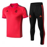 Polo Ensemble Complet Real Madrid 2019 2020 Rouge Noir Pas Cher