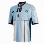 Maillot Argentine NO.10 Maradona Domicile Retro 2001 Bleu Pas Cher