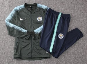 Survetement Manchester City 2018 2019 Vert Bleu Pas Cher