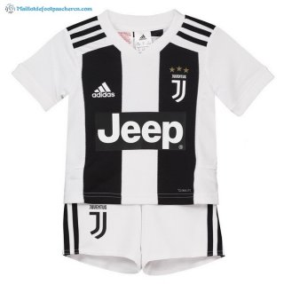 Maillot Juventus Domicile Enfant 2018 2019 Blanc Noir Pas Cher