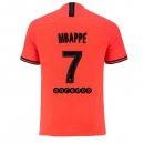 JORDAN Maillot Paris Saint Germain NO.7 Mbappe Exterieur 2019 2020 Orange Pas Cher