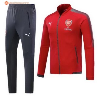 Survetement Arsenal 2017 2018 Rouge Gris Pas Cher