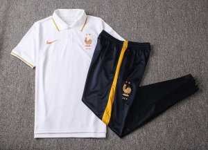 Polo France Ensemble Complet 2019 Blanc Bleu Pas Cher