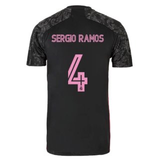 Maillot Real Madrid Third NO.4 Sergio Ramos 2020 2021 Noir Pas Cher