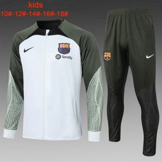 Enfant Survetement Barcelona 2024 Gris Blanc