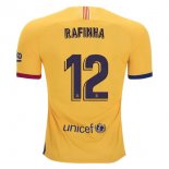 Maillot Barcelona NO.12 Rafinha Exterieur 2019 2020 Jaune Pas Cher