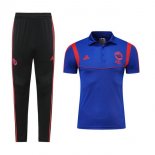 Polo Ensemble Complet Manchester United 2019 2020 Bleu Rouge Pas Cher