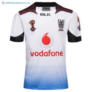 Champions Maillot Rugby Fidji RLWC 2017 2018 Blanc Pas Cher