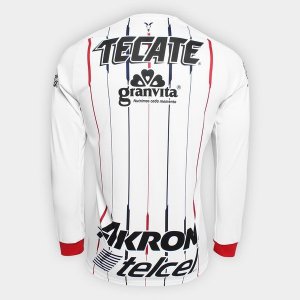 Maillot CD Guadalajara Exterieur ML 2018 2019 Blanc Pas Cher