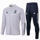 Survetement Juventus 2020 2021 Gris Noir Pas Cher