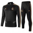 Survetement Enfant Real Madrid 2019 2020 Noir Gris Pas Cher