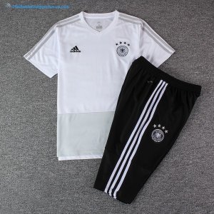 Maillot Entrainement Allemagne Ensemble Complet 2018 Blanc Noir Pas Cher