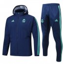 Coupe Vent Ensemble Complet Real Madrid 2019 2020 Bleu Vert Pas Cher