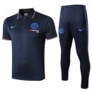 Polo Ensemble Complet Chelsea 2019 2020 Bleu Marine Pas Cher