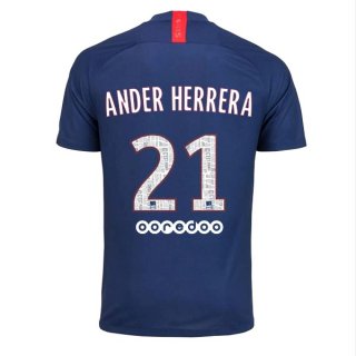 Maillot Paris Saint Germain NO.21 Ander Herrera Domicile 2019 2020 Bleu Pas Cher Maillot Paris Saint Germain NO.21 Ander Herrera Domicile 2019 2020 Bleu Pas Cher