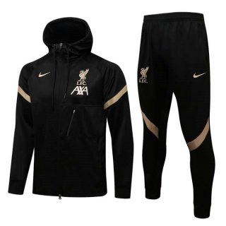 Sweat Shirt Capuche Liverpool 2022 Noir Or Sweat Shirt Capuche Liverpool 2022 Noir Or