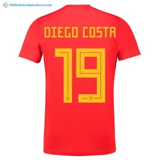 Maillot Espagne Domicile Diego Costa 2018 Rouge Pas Cher