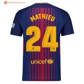 Maillot Barcelona Domicile Mathieu 2017 2018 Pas Cher