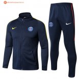 Survetement Paris Saint Germain 2017 2018 Bleu Jaune Pas Cher