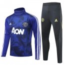 Survetement Manchester United 2019 2020 Bleu Noir Blanc Pas Cher