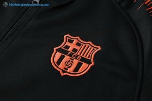 Survetement Barcelona 2018 2019 Noir Orange Pas Cher