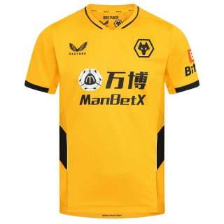 Maillot Wolves Domicile 2021 2022 Jaune Pas Cher