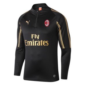 Survetement Enfant AC Milan 2018 2019 Noir Oro Pas Cher