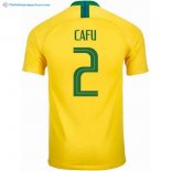 Maillot Brésil Domicile Cafu 2018 Jaune Pas Cher