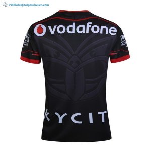 Maillot Rugby Warriors Domicile 2017 2018 Noir Pas Cher