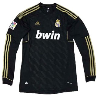 Maillot Real Madrid Exterieur ML Retro 2011/12 Noir Pas Cher Maillot Real Madrid Exterieur ML Retro 2011/12 Noir Pas Cher