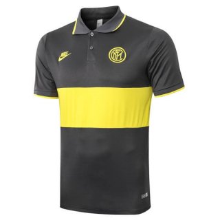 Polo Inter Milan 2019 2020 Jaune Gris Polo Inter Milan 2019 2020 Jaune Gris