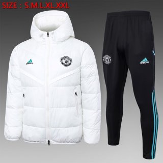 Manteau de duvet Manchester United Ensemble Complet 2024 2025 Blanc Manteau de duvet Manchester United Ensemble Complet 2024 2025 Blanc
