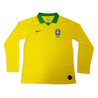 Maillot Brésil Domicile ML 2019 Jaune Pas Cher