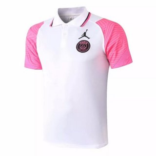 Polo Paris Saint Germain 2020 2021 Blanc Rose Pas Cher