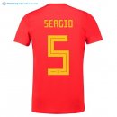 Maillot Espagne Domicile Sergio 2018 Rouge Pas Cher