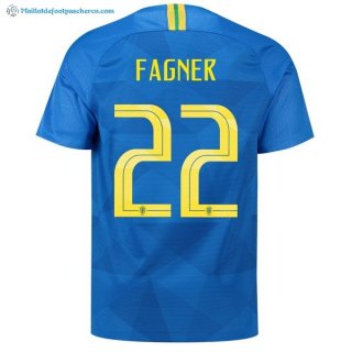 Maillot Brésil Exterieur Fagner 2018 Bleu Pas Cher