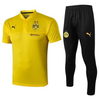 Polo Ensemble Complet Borussia Dortmund 2019 2020 Jaune Noir Pas Cher