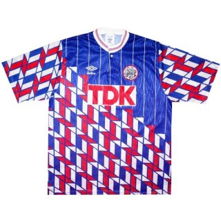 Maillot Ajax Exterieur Retro 1990 1991 Bleu Pas Cher